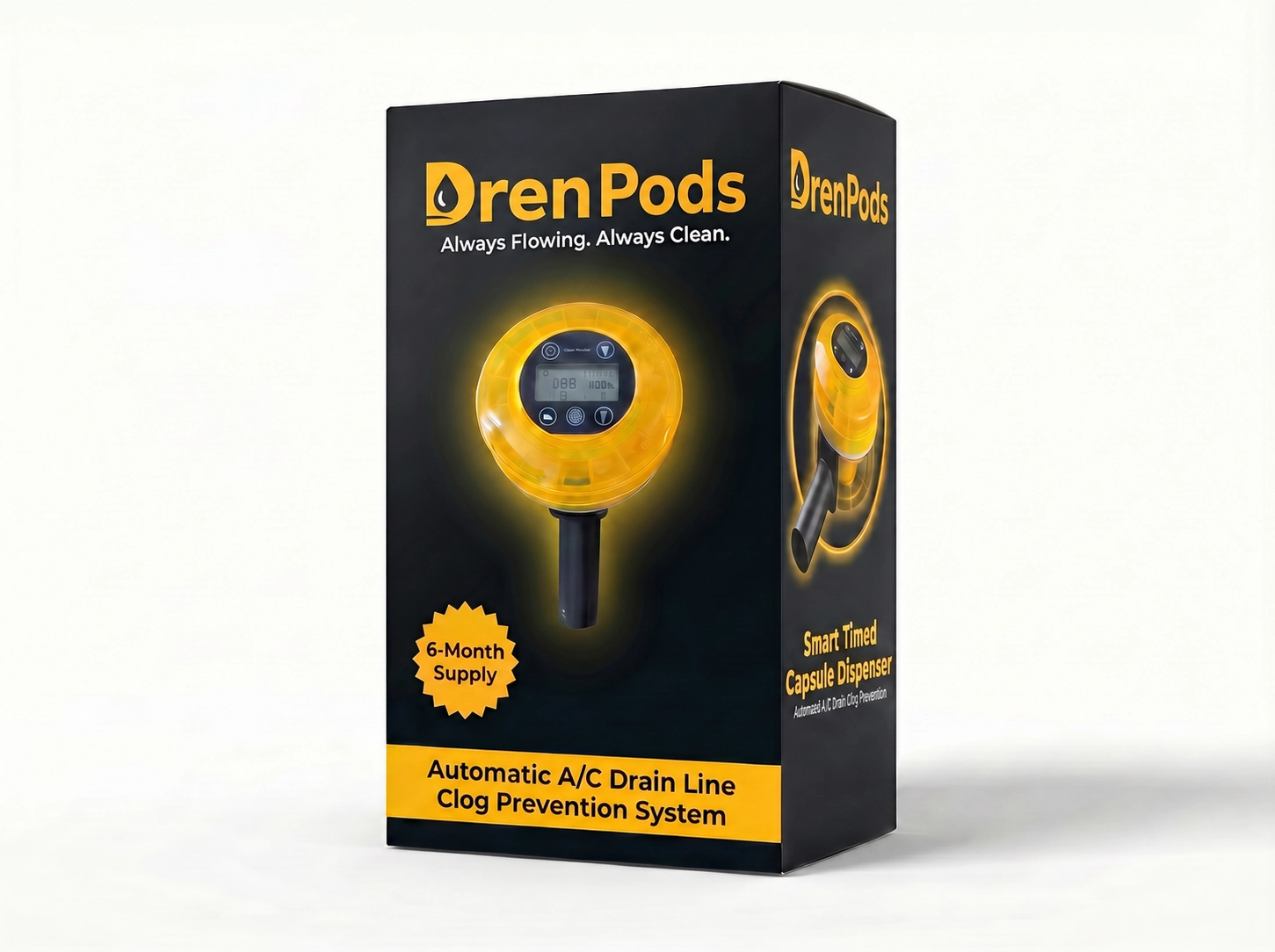 DrenPods — Automatic A/C Drain Line Clog Prevention System